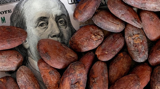 cocoa beans and cash